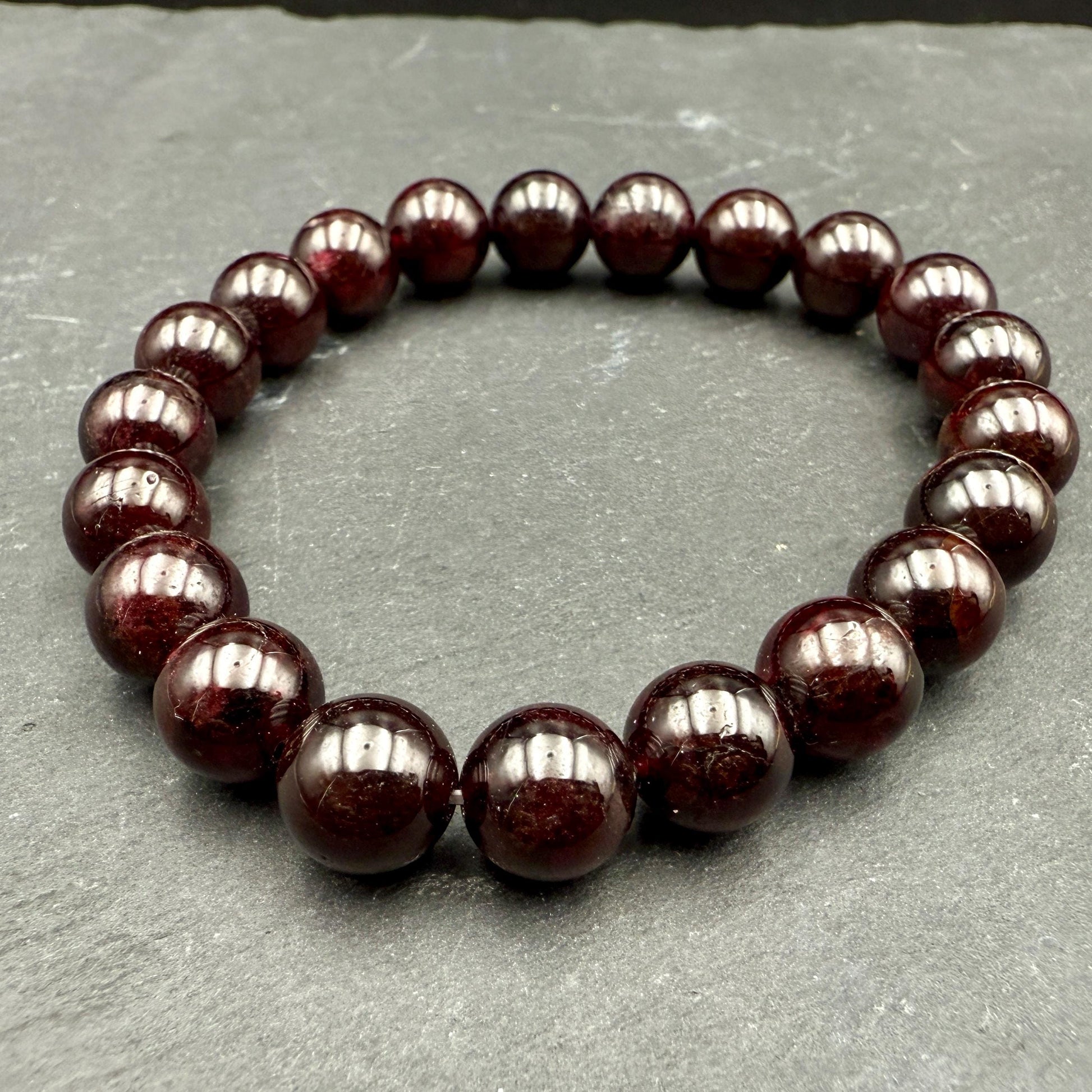 Handmade Almandine Garnet Bead Bracelet – Crystal for Passion & Strength