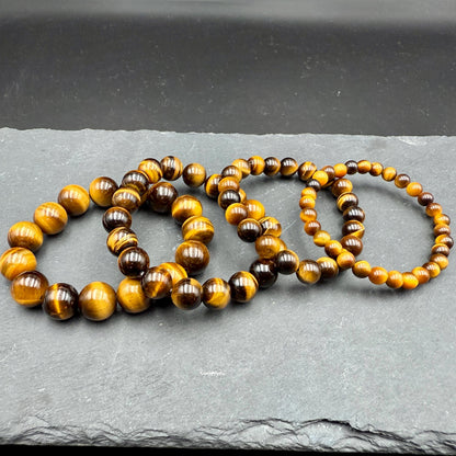 Natural Tiger Eye Bracelet  - AAA+ |6mm 8mm 10mm 12mm | Protection Wealth Confidence | Unisex