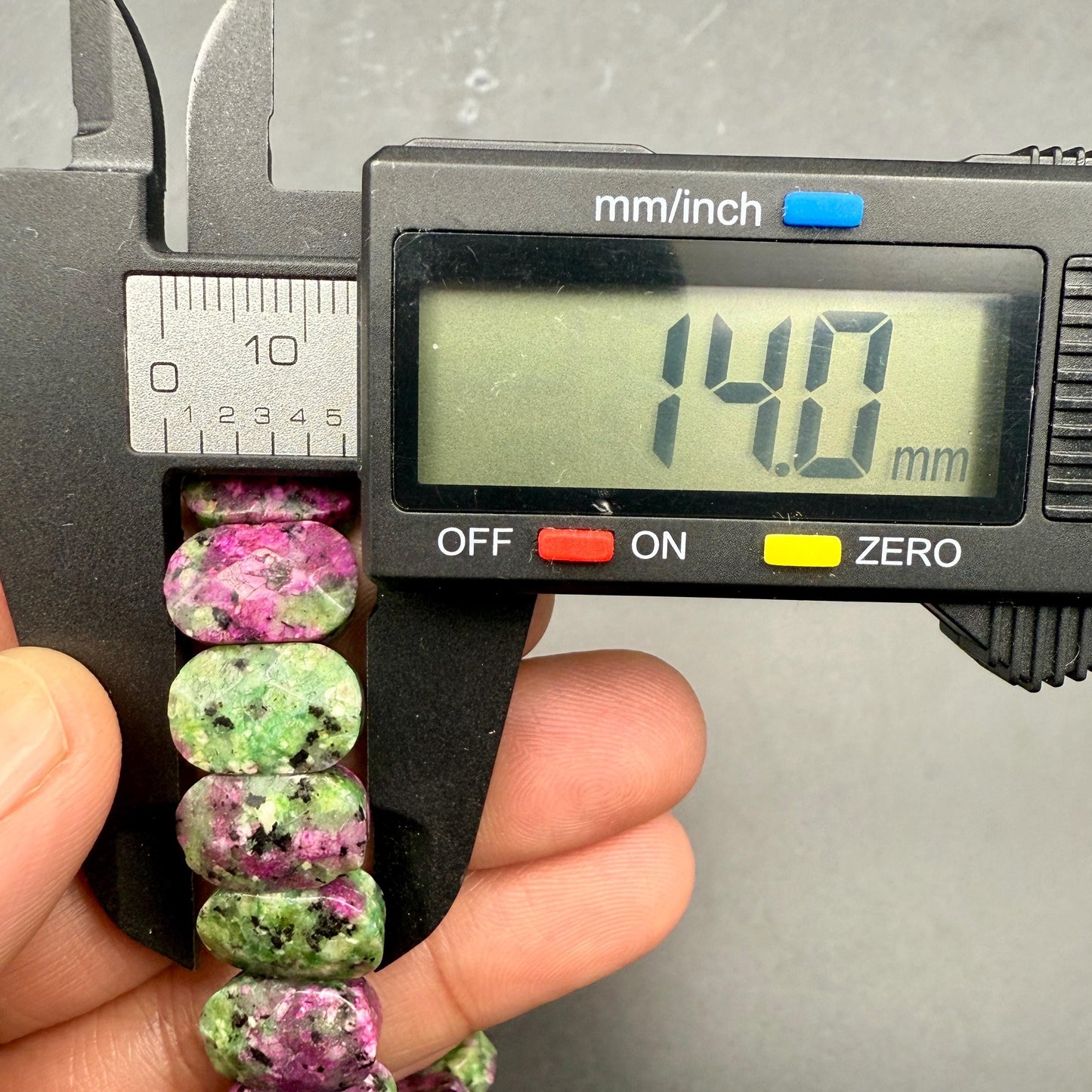 Ruby Zoisite Oval Faceted Bracelet 14MM • Natural African Ruby in Zoisite • Passion, Strength & Heart Healing Crystal Jewelry