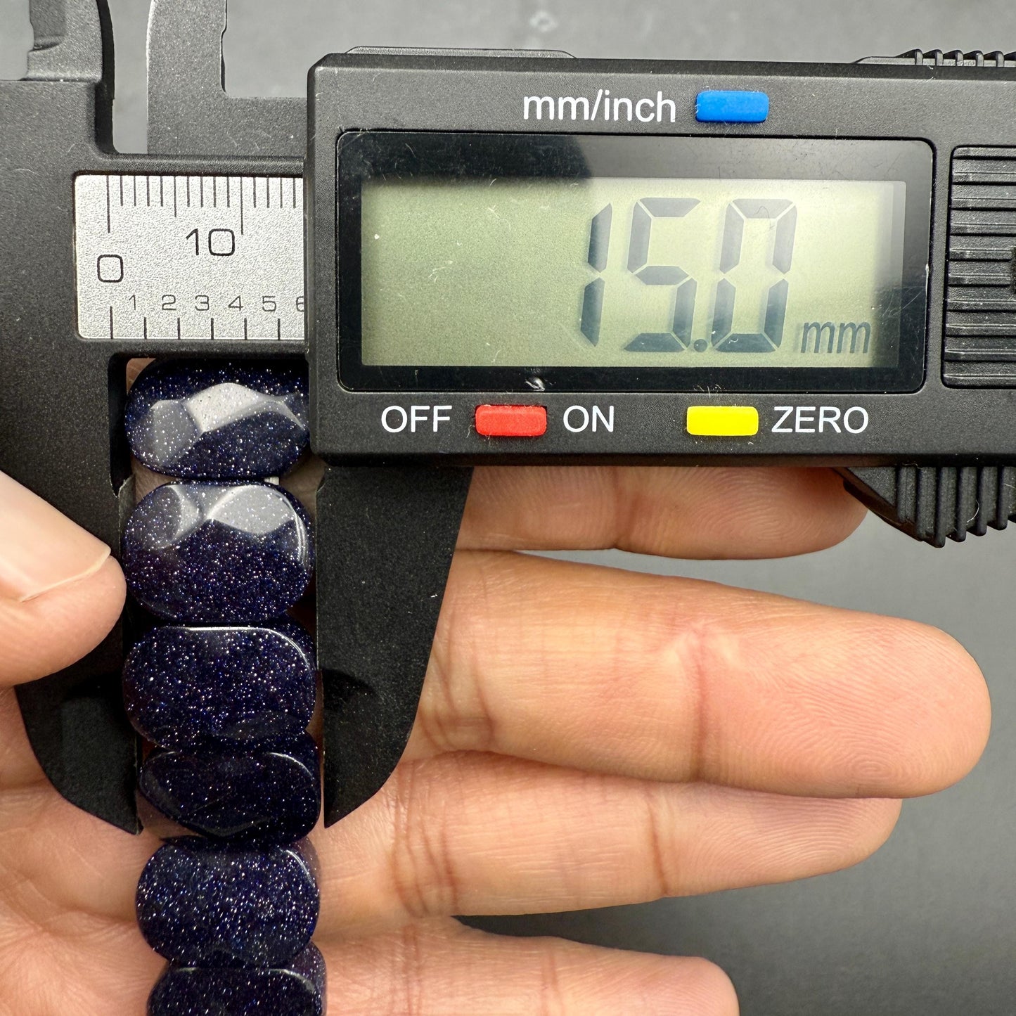 Blue Goldstone Oval Faceted Bracelet 10x15MM • Midnight Sparkle Crystal • Confidence, Ambition & Positive Energy Jewelry