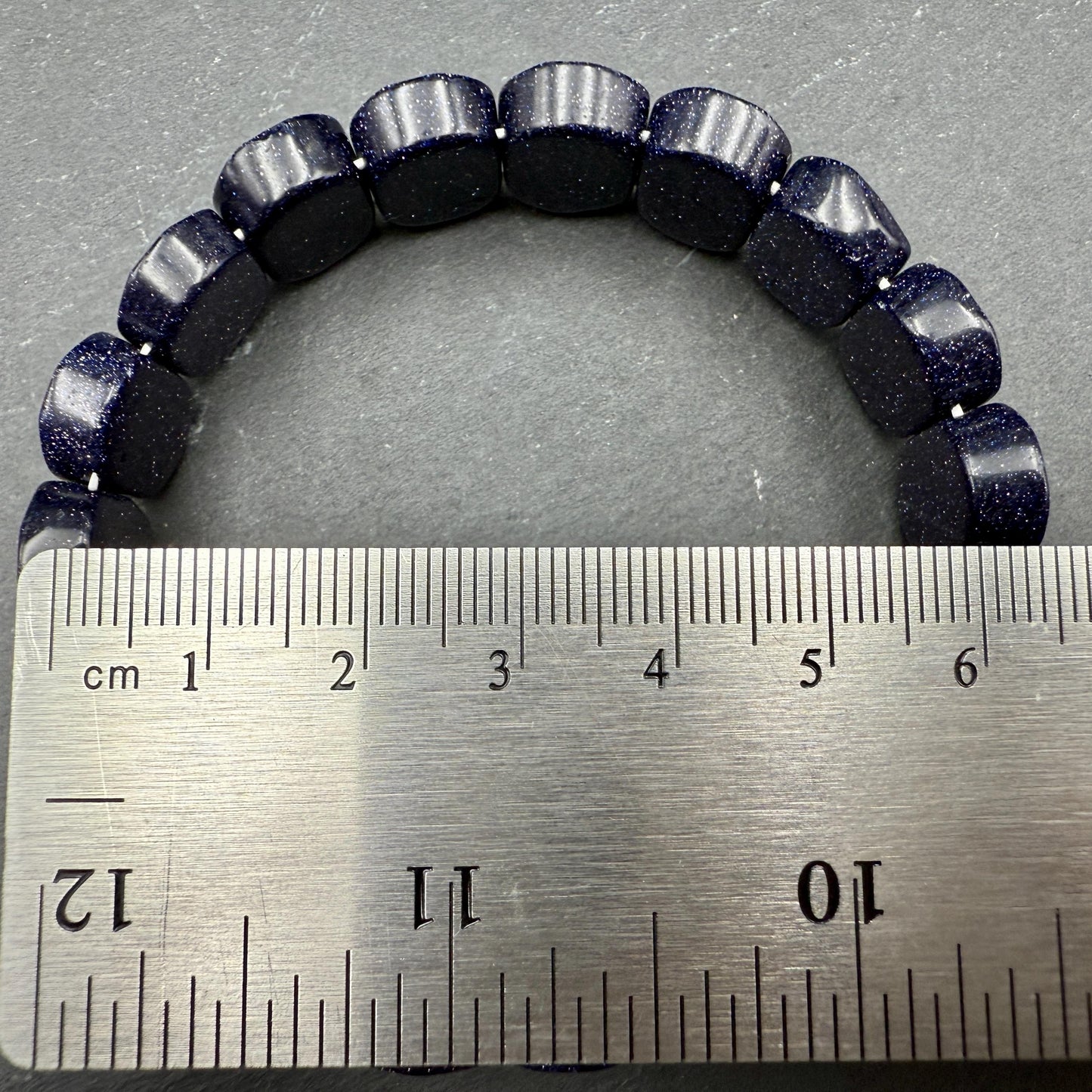 Blue Goldstone Oval Faceted Bracelet 10x15MM • Midnight Sparkle Crystal • Confidence, Ambition & Positive Energy Jewelry