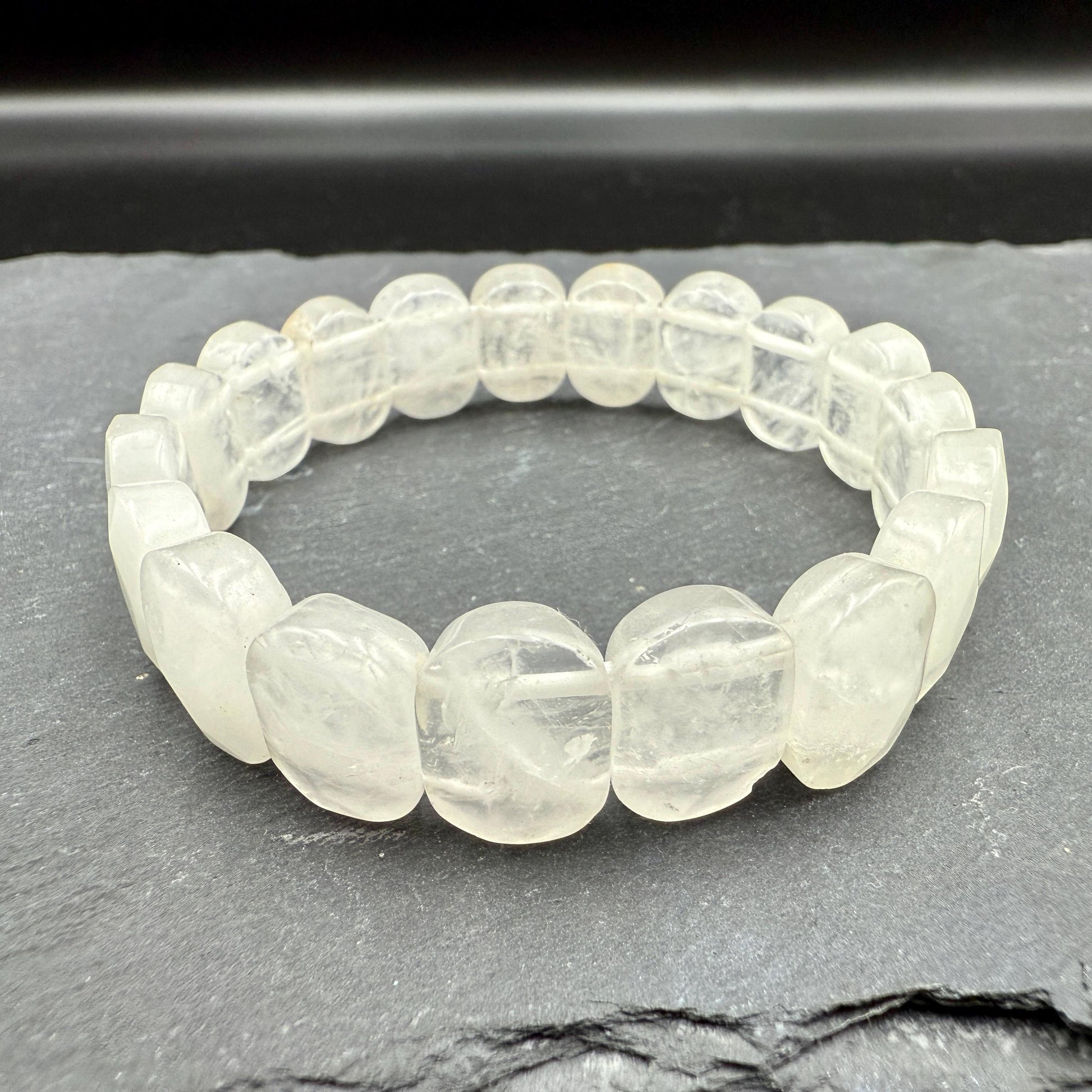 Clear Crystal Quartz Bracelet • Faceted Oval Crystal, Master Healer Stone