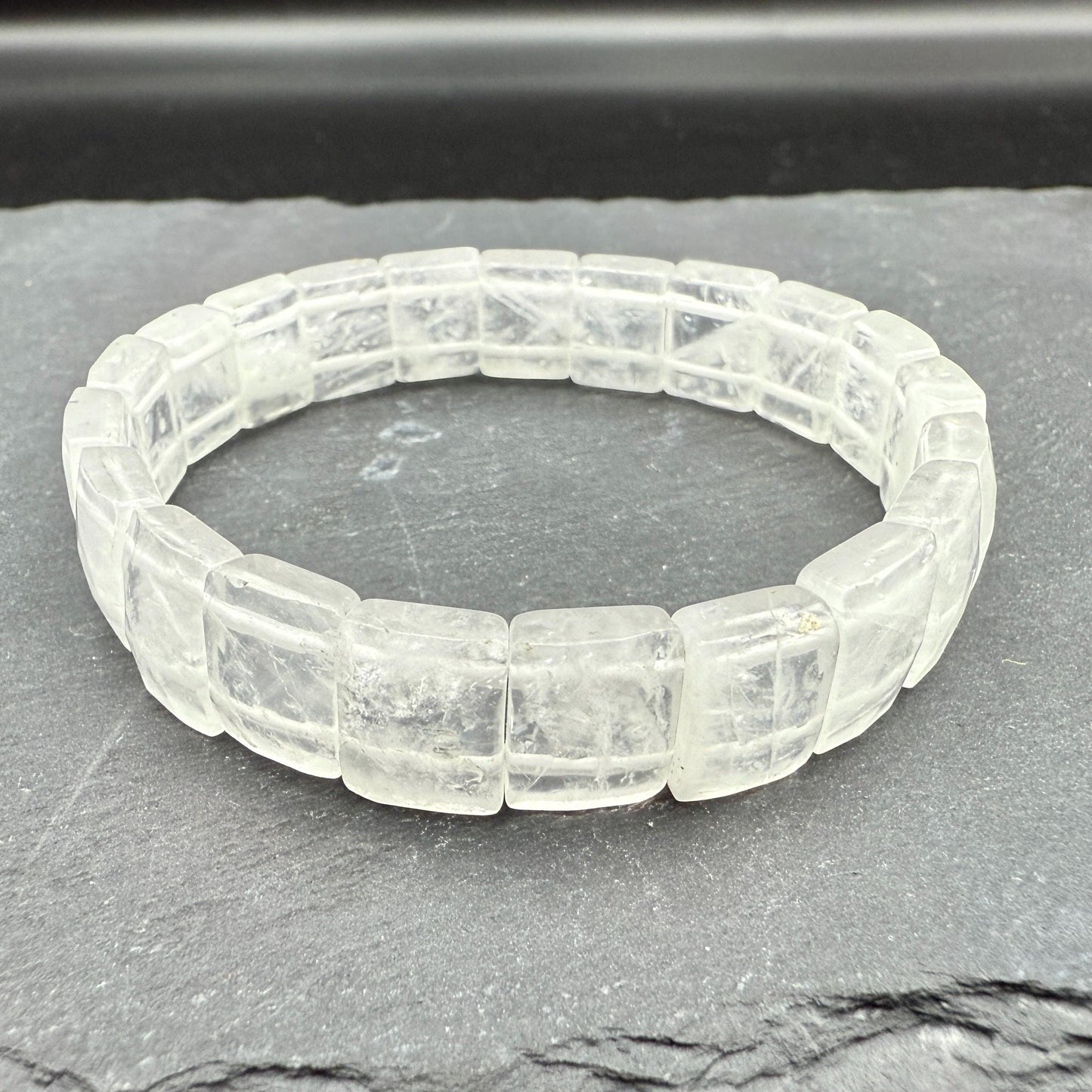Clear Quartz Bracelet  - Faceted Rectangular Crystal Master Healer