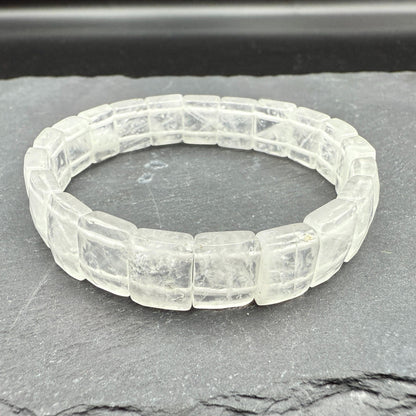 Clear Quartz Bracelet  - Faceted Rectangular Crystal Master Healer