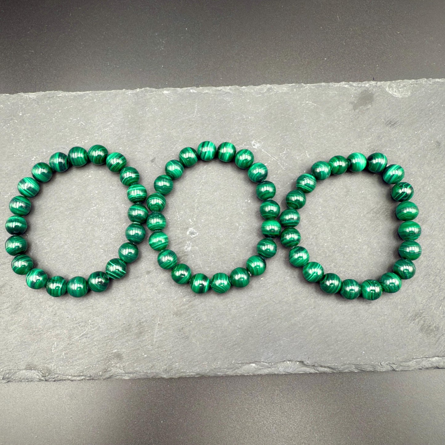 AAA Grade Malachite 10MM Round Bead Handmade Bracelet  for Protection, Transformation & Heart Healing