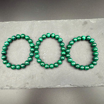 AAA Grade Malachite 10MM Round Bead Handmade Bracelet  for Protection, Transformation & Heart Healing