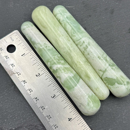 Chinese Jade Crystal Massage Wand | Natural Stone Acupressure Tool for Trigger Point Therapy, Muscle Relief & Energy Healing