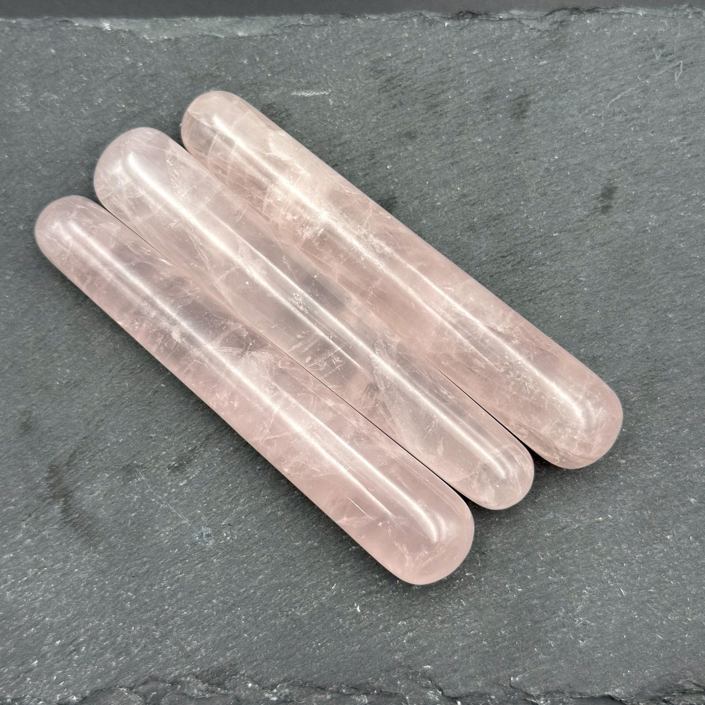 Rose Quartz Massage Wand – Crystal Massage Tool, Natural Stone Acupressure Wand, Reflexology & Reiki Crystal, Self Care Gift