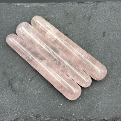 Rose Quartz Massage Wand – Crystal Massage Tool, Natural Stone Acupressure Wand, Reflexology & Reiki Crystal, Self Care Gift
