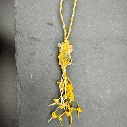 Handmade Citrine Crystal Bag Charm – Bohemian Tassel Keychain