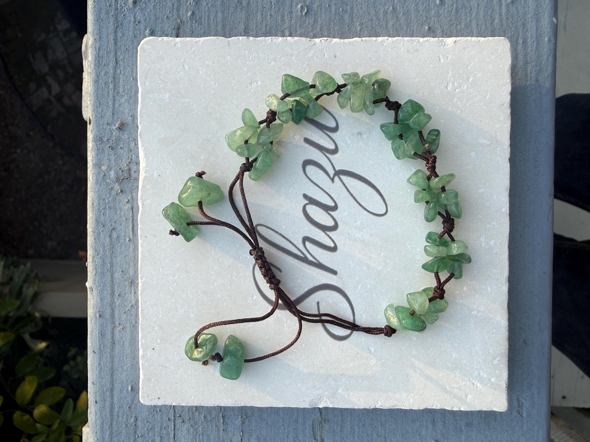 Green Aventurine Crystal Chip Bracelet – Handmade Fairycore Beaded Jewelry