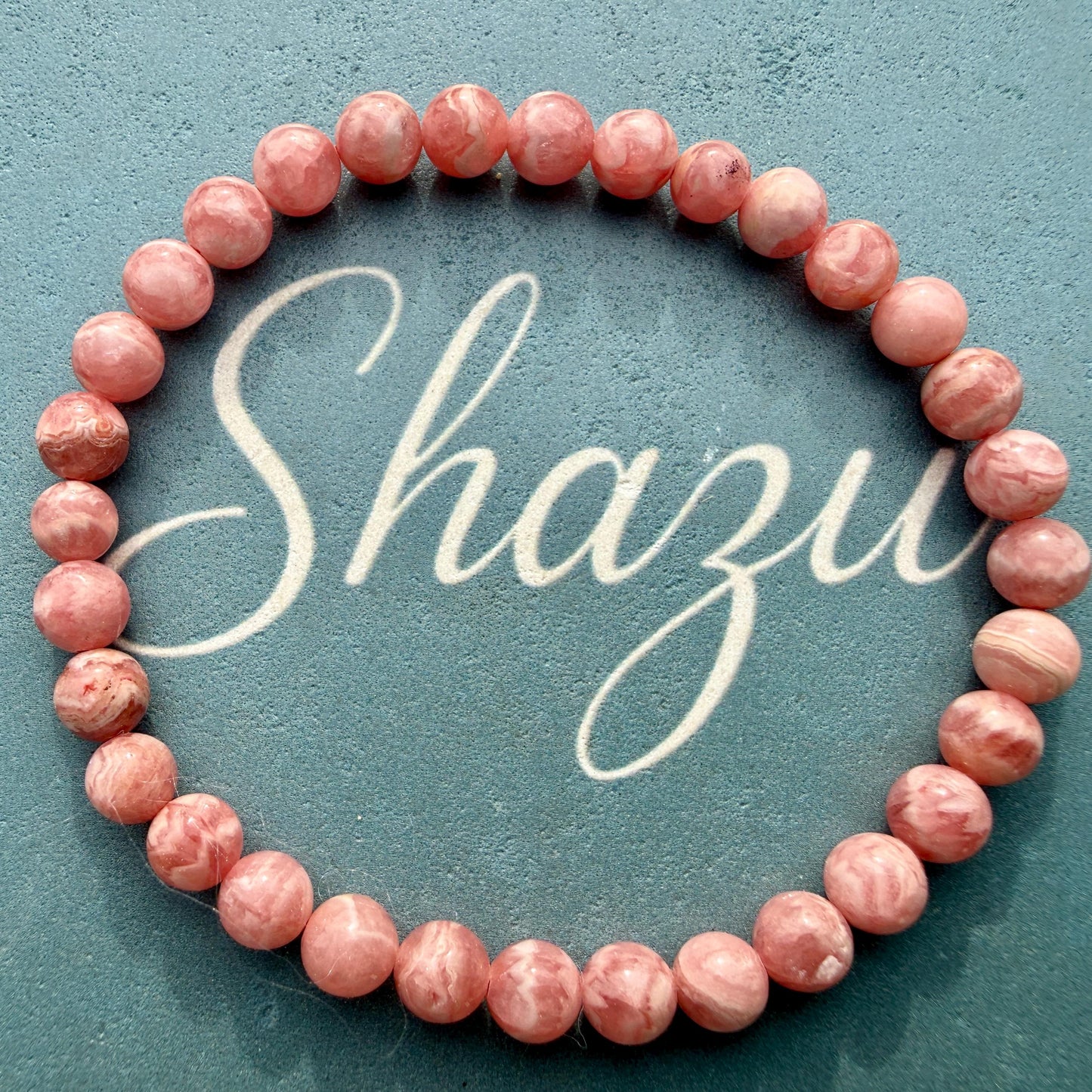 AAA Rhodochrosite Bracelet – 6mm Rose Pink Crystal, Emotional Healing