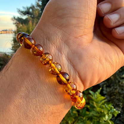 Authentic Baltic Amber Bracelet 6mm 8mm Blood Flower Amber Jewelry Gift for Babies Adults
