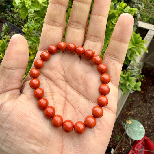 AAA Red Jasper Bracelet 8mm – Grounding, Strength, Root Chakra