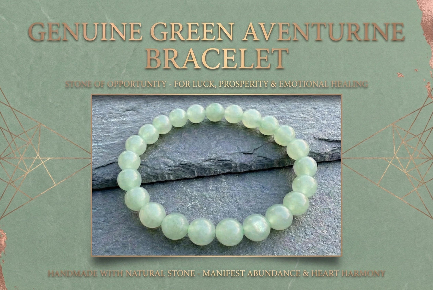 Green Aventurine Bracelet 6.5mm – Natural Crystal, Luck & Abundance