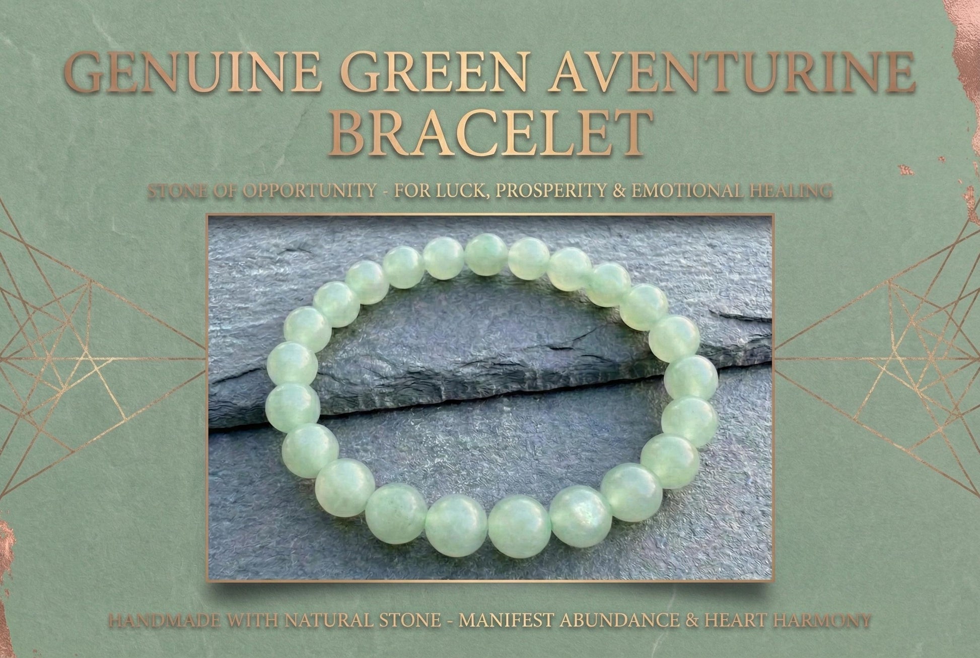 Green Aventurine Bracelet 6.5mm – Natural Crystal, Luck & Abundance