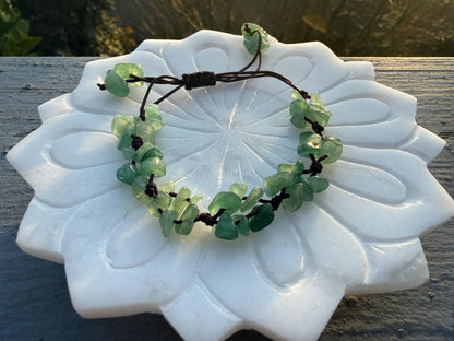 Green Aventurine Crystal Chip Bracelet – Handmade Fairycore Beaded Jewelry