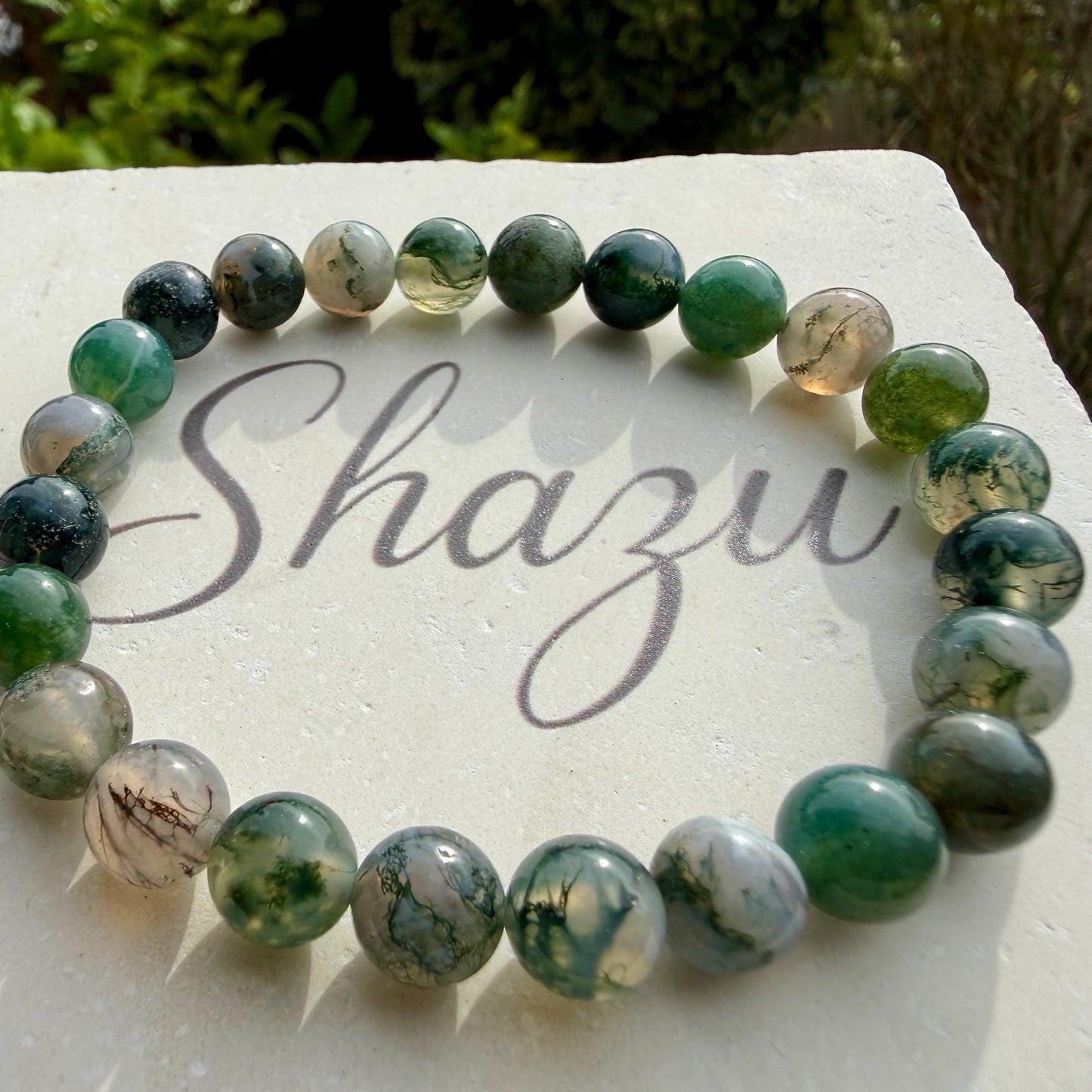 AAA Moss Agate Bracelet 8mm – Stone of Growth & Abundance