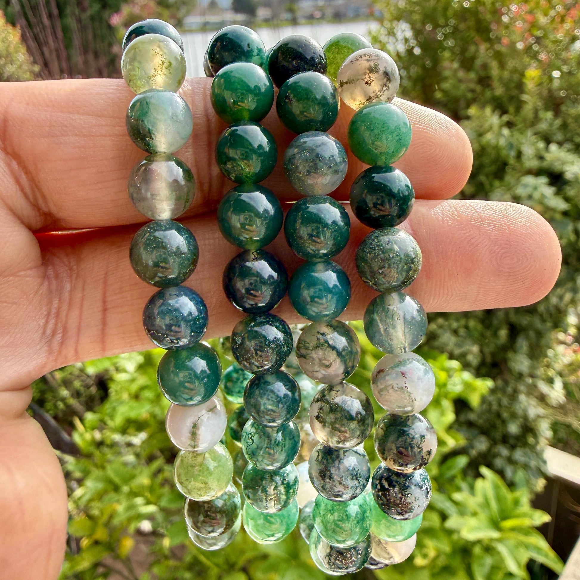AAA Moss Agate Bracelet 8mm – Stone of Growth & Abundance