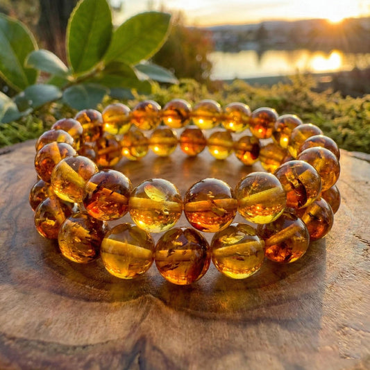 Authentic Baltic Amber Bracelet 6mm 8mm Blood Flower Amber Jewelry Gift for Babies Adults