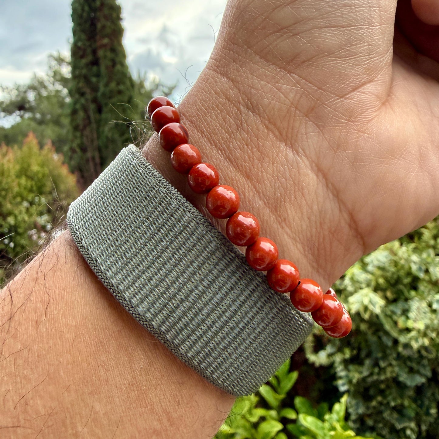 Red Jasper Bracelet – 6.5mm Grounding Crystal, Root Chakra