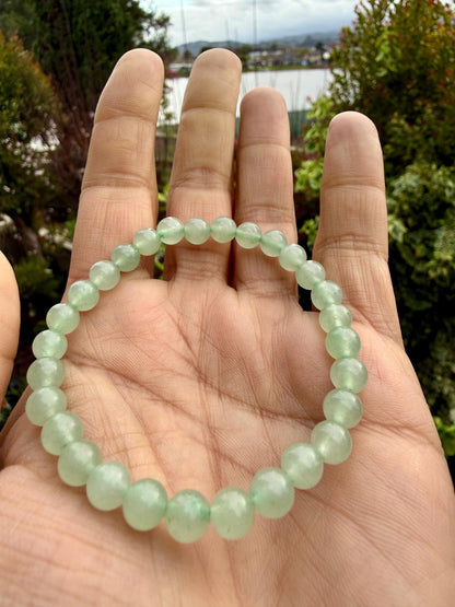 Green Aventurine Bracelet 6.5mm – Natural Crystal, Luck & Abundance