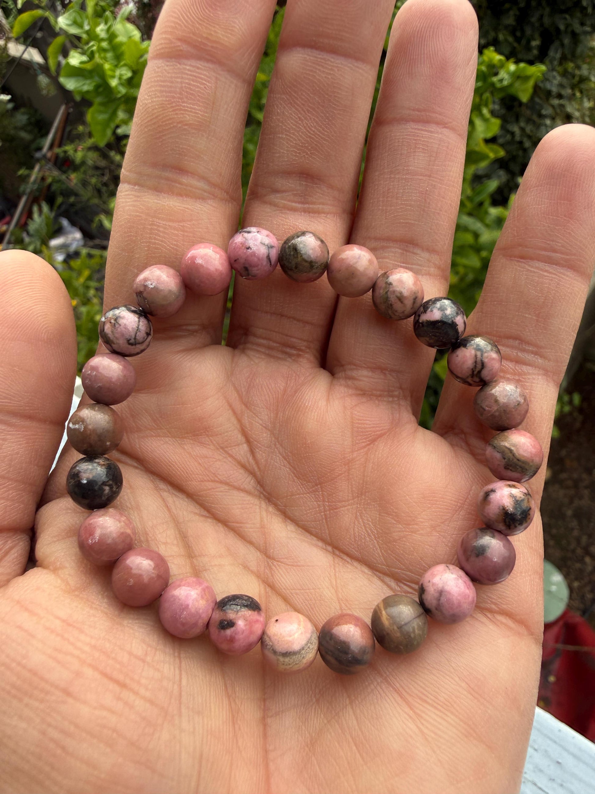 Rhodonite Bracelet – Emotional Healing, Compassion & Heart Chakra Crystal