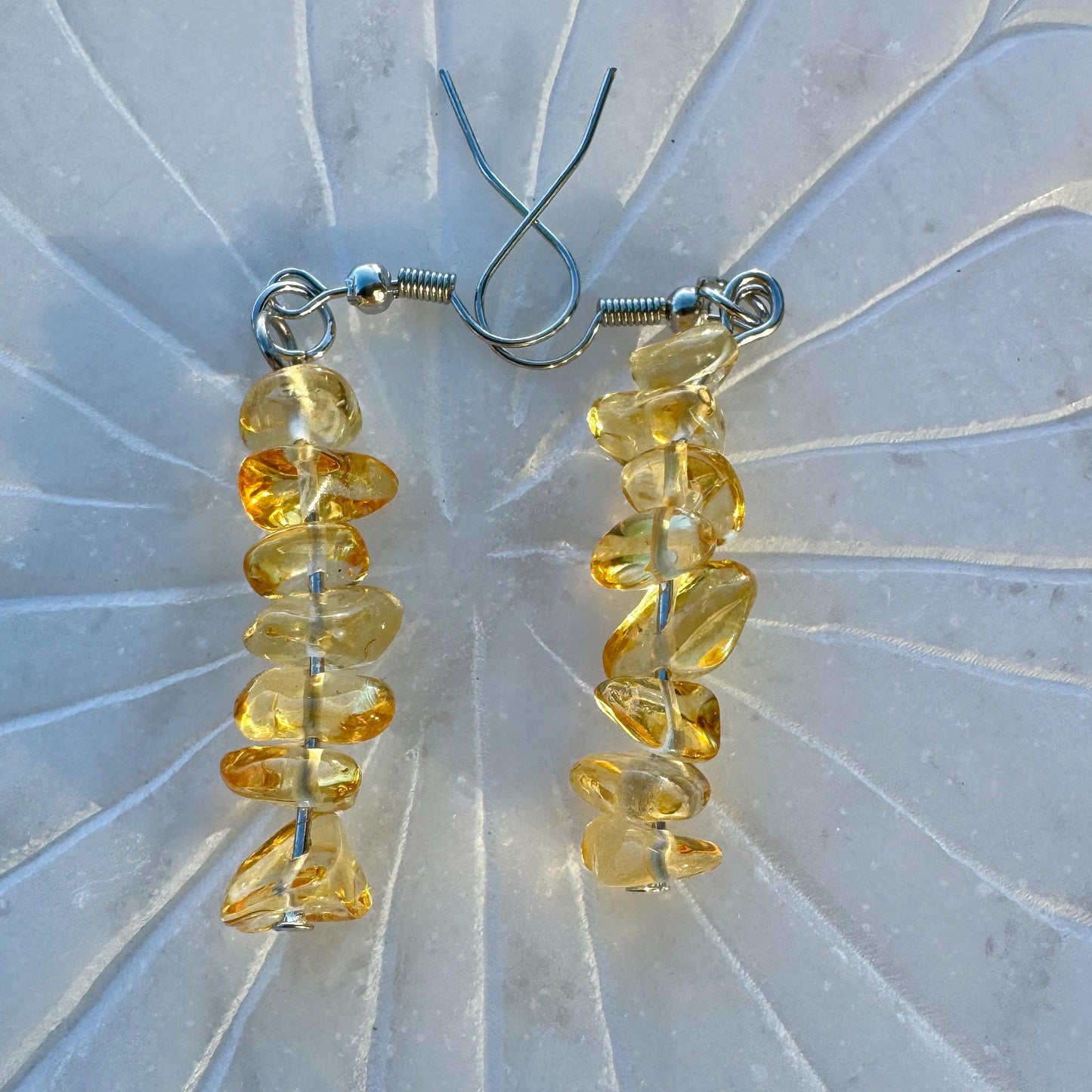 Citrine Earrings – Natural Crystal Drop Earrings | Solar Plexus | Healing & Spiritual Balance | Boho Jewelry