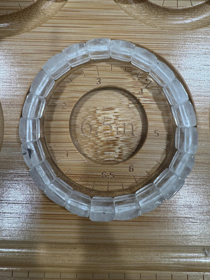 Clear Quartz Bracelet  - Faceted Rectangular Crystal Master Healer
