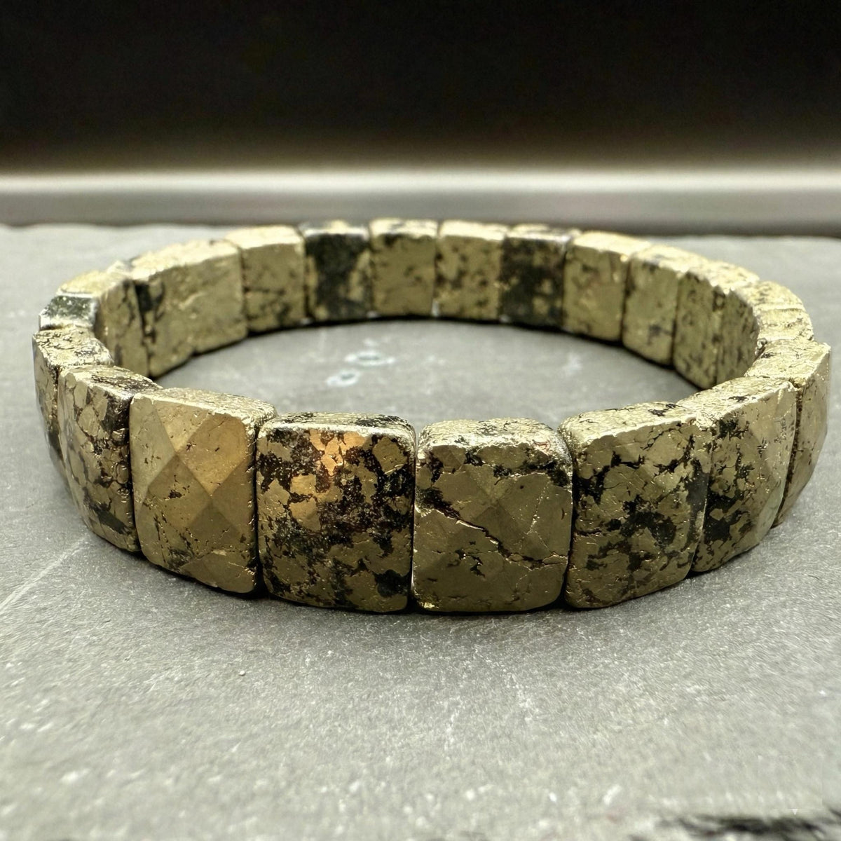 Pyrite Pyramid Cut Bracelet — Confidence & Abundance