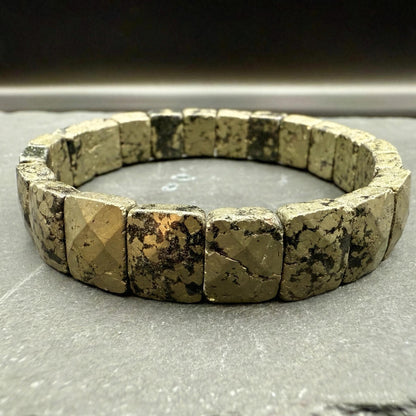 Pyrite Pyramid Cut Bracelet — Confidence & Abundance