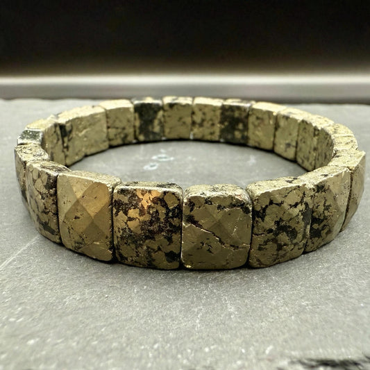 Pyrite Pyramid Cut Bracelet — Confidence & Abundance