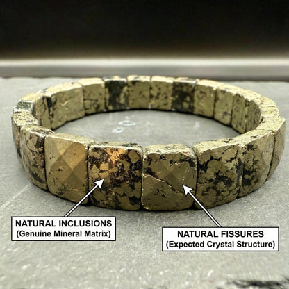Pyrite Pyramid Cut Bracelet — Confidence & Abundance