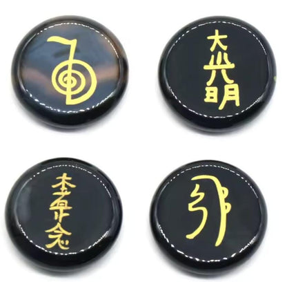 Reiki Healing Stone Set Usui Reiki Symbol Engraved Metaphysical Energy Healing Crystal