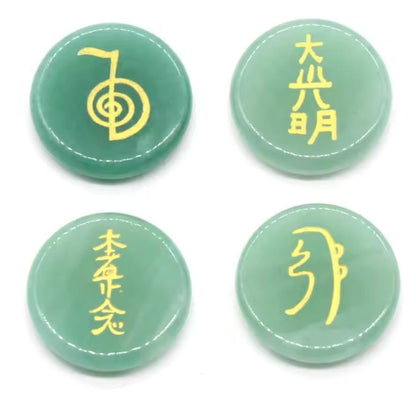 Reiki Healing Stone Set Usui Reiki Symbol Engraved Metaphysical Energy Healing Crystal