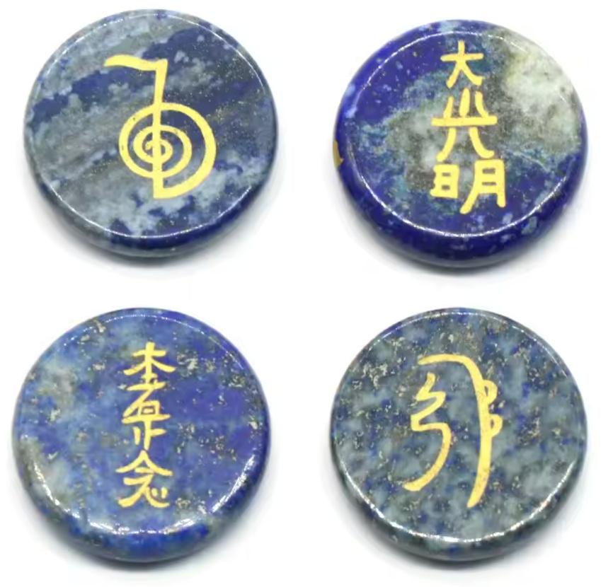 Reiki Healing Stone Set Usui Reiki Symbol Engraved Metaphysical Energy Healing Crystal