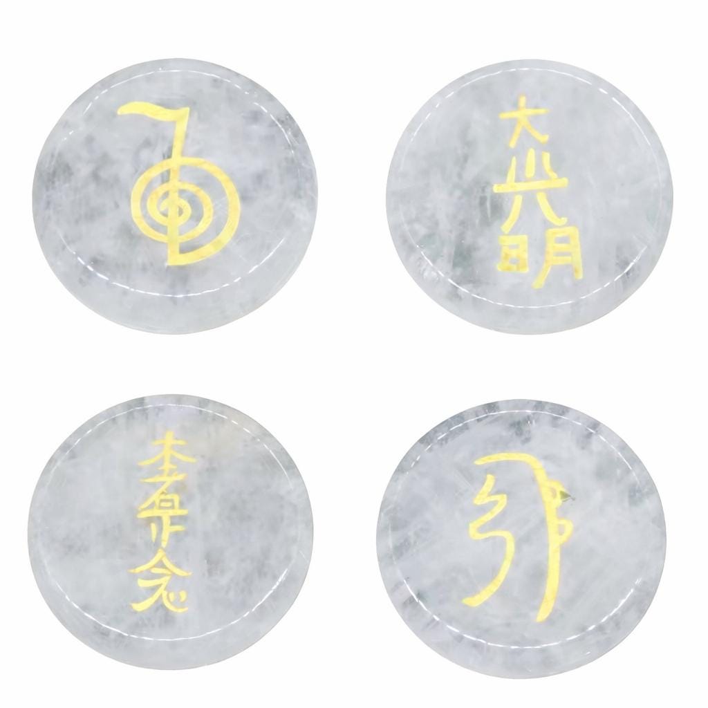 Reiki Healing Stone Set Usui Reiki Symbol Engraved Metaphysical Energy Healing Crystal