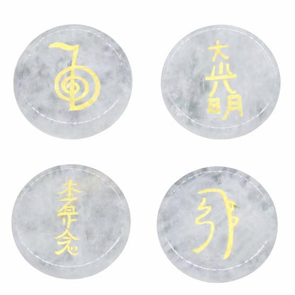 Reiki Healing Stone Set Usui Reiki Symbol Engraved Metaphysical Energy Healing Crystal