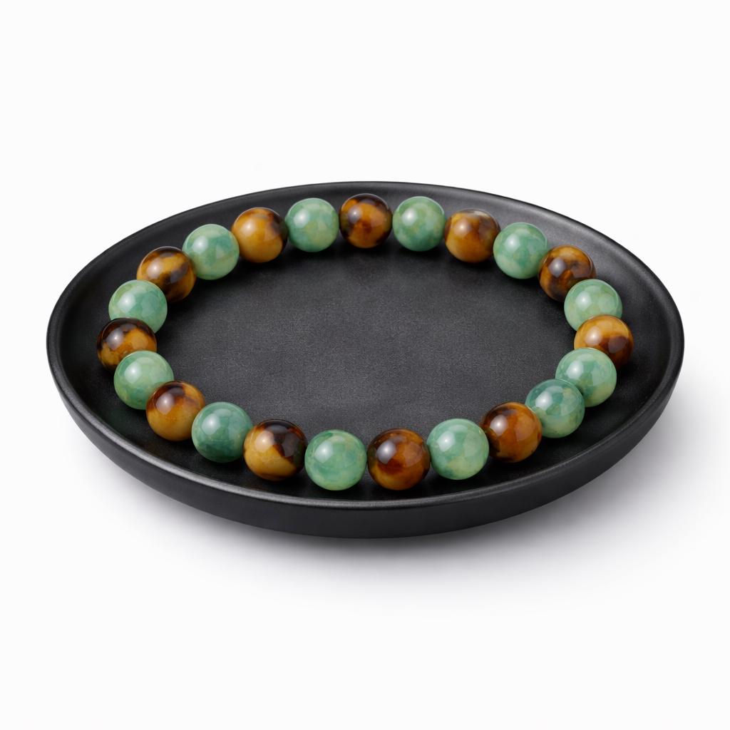 Good Luck Bracelet:Tiger Eye and Green Aventurine