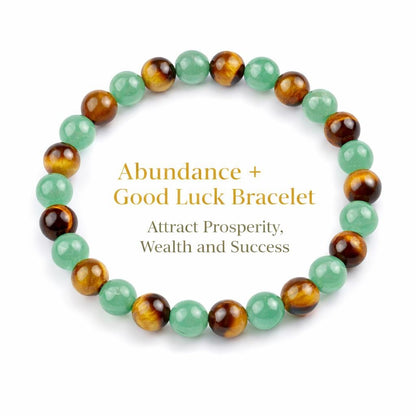 Good Luck Bracelet:Tiger Eye and Green Aventurine