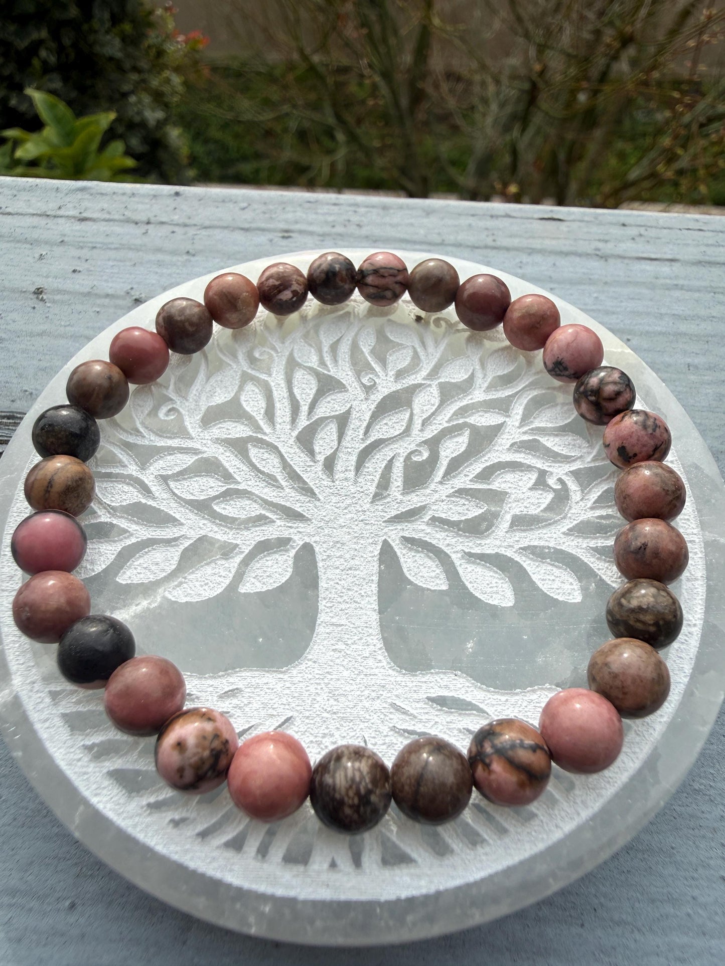 Rhodonite Bracelet – Emotional Healing, Compassion & Heart Chakra Crystal