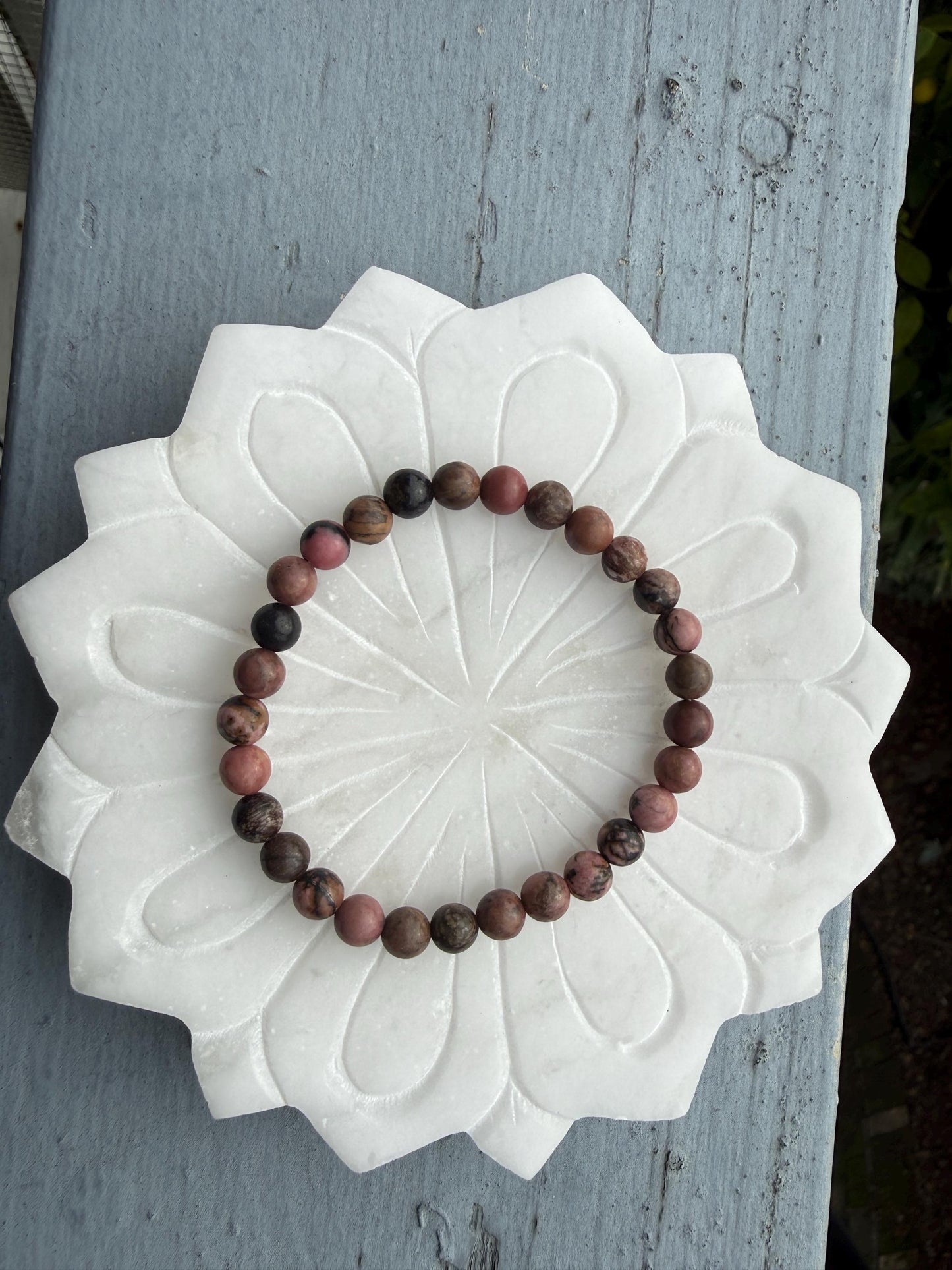 Rhodonite Bracelet – Emotional Healing, Compassion & Heart Chakra Crystal