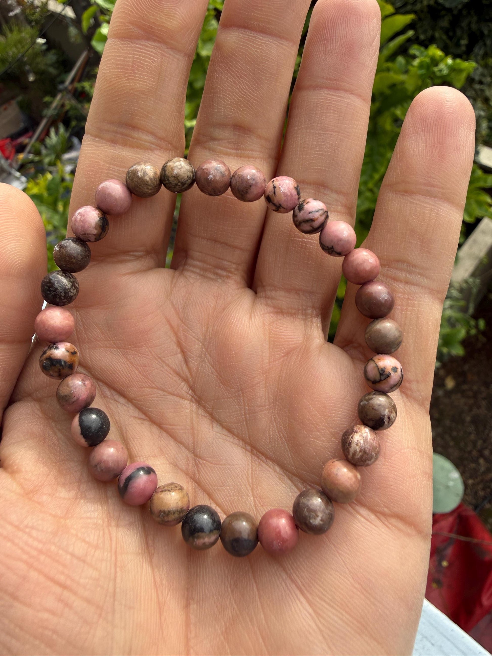 Rhodonite Bracelet – Emotional Healing, Compassion & Heart Chakra Crystal
