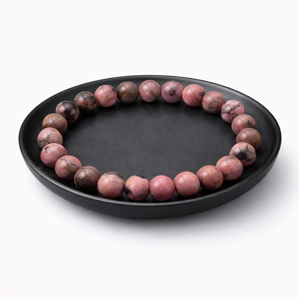 Rhodonite Bracelet – Emotional Healing, Compassion & Heart Chakra Crystal