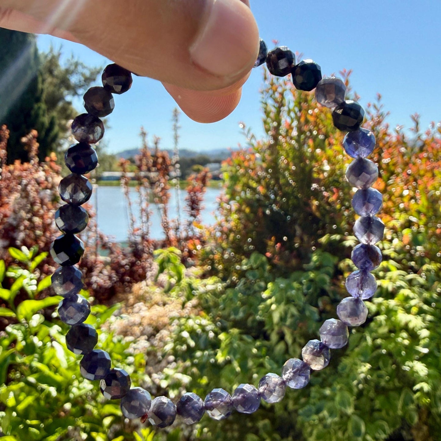 Natural Sapphire Bracelet – 5mm Faceted Gemstone Bracelet – Mothers Day Gift –  Wisdom & Protection Jewelry