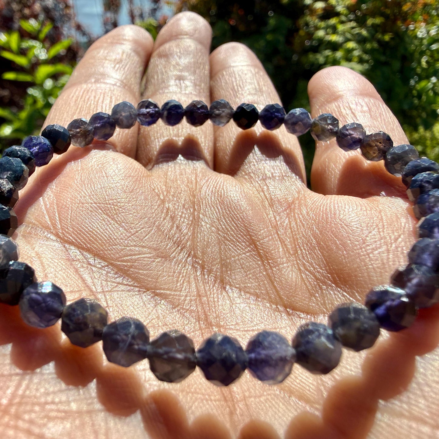Natural Sapphire Bracelet – 5mm Faceted Gemstone Bracelet – Mothers Day Gift –  Wisdom & Protection Jewelry