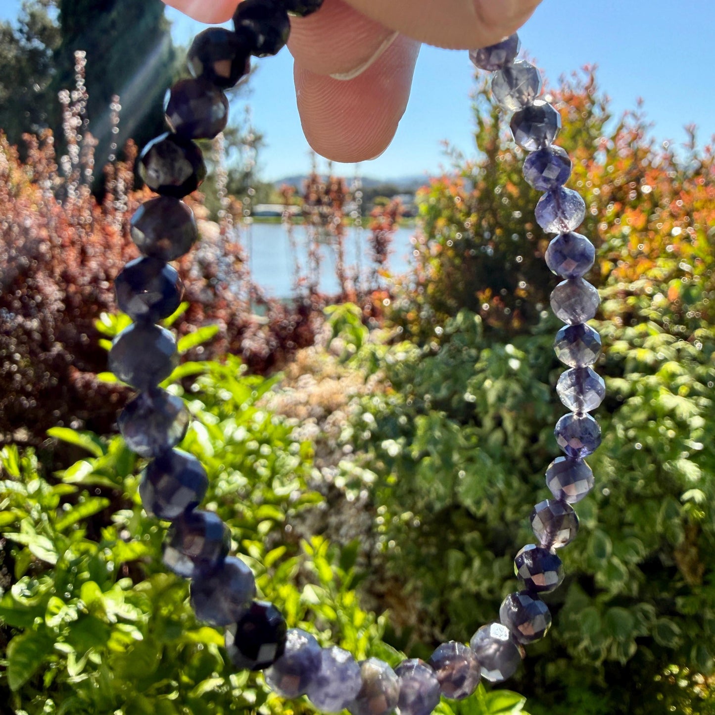 Natural Sapphire Bracelet – 5mm Faceted Gemstone Bracelet – Mothers Day Gift –  Wisdom & Protection Jewelry