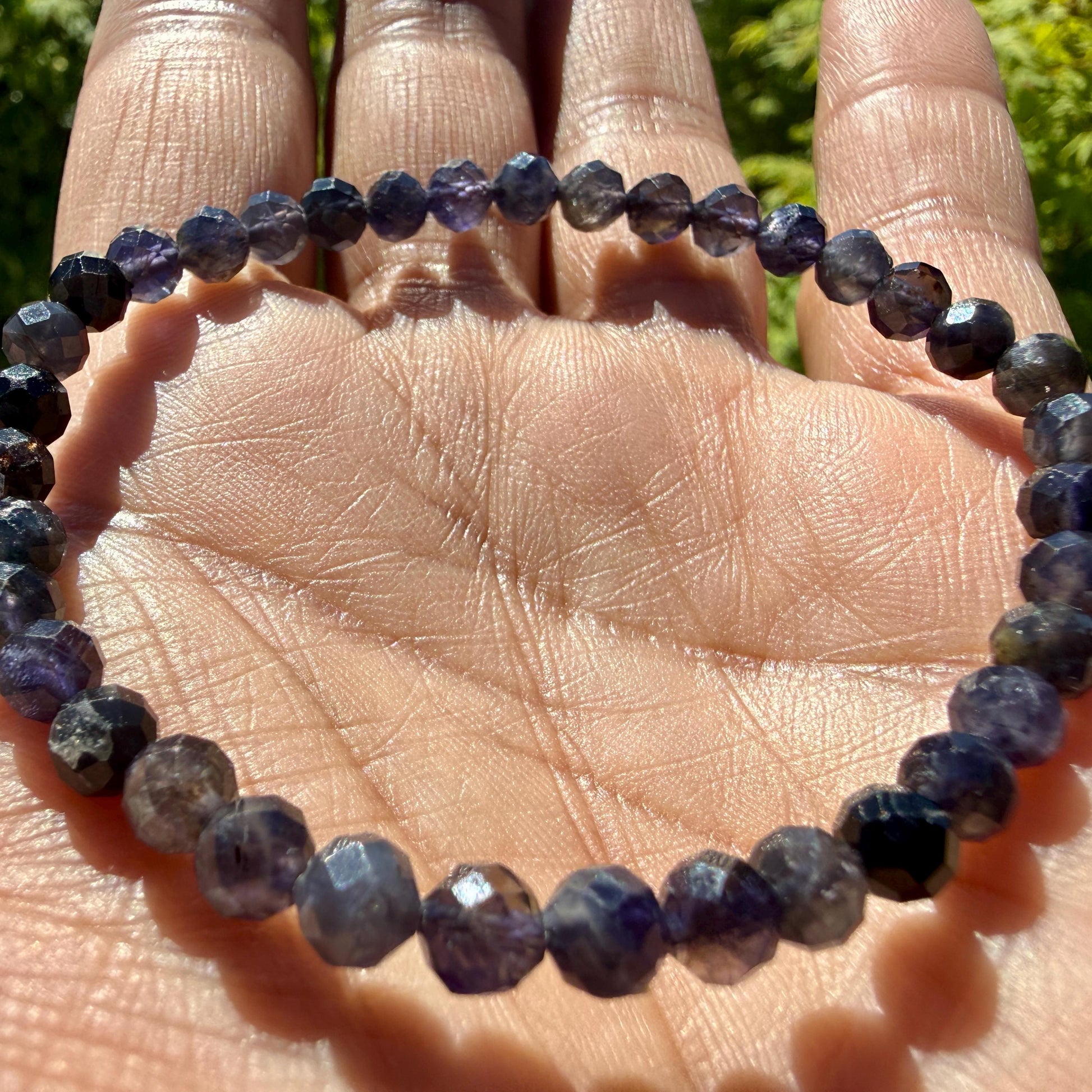 Natural Sapphire Bracelet – 5mm Faceted Gemstone Bracelet – Mothers Day Gift –  Wisdom & Protection Jewelry