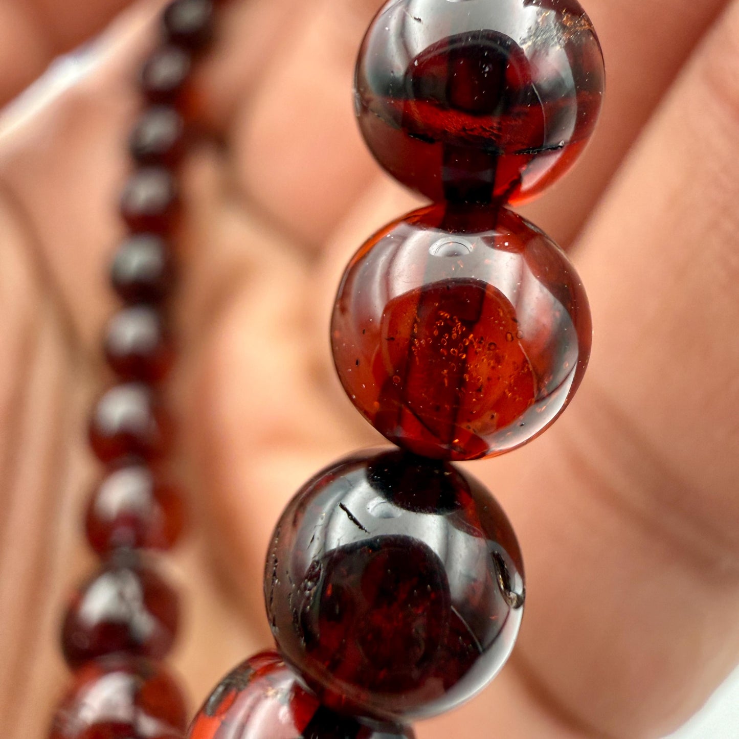 Authentic Red Baltic Amber Bracelet – Genuine Baltic Amber Jewelry | 6MM Unisex Bracelet