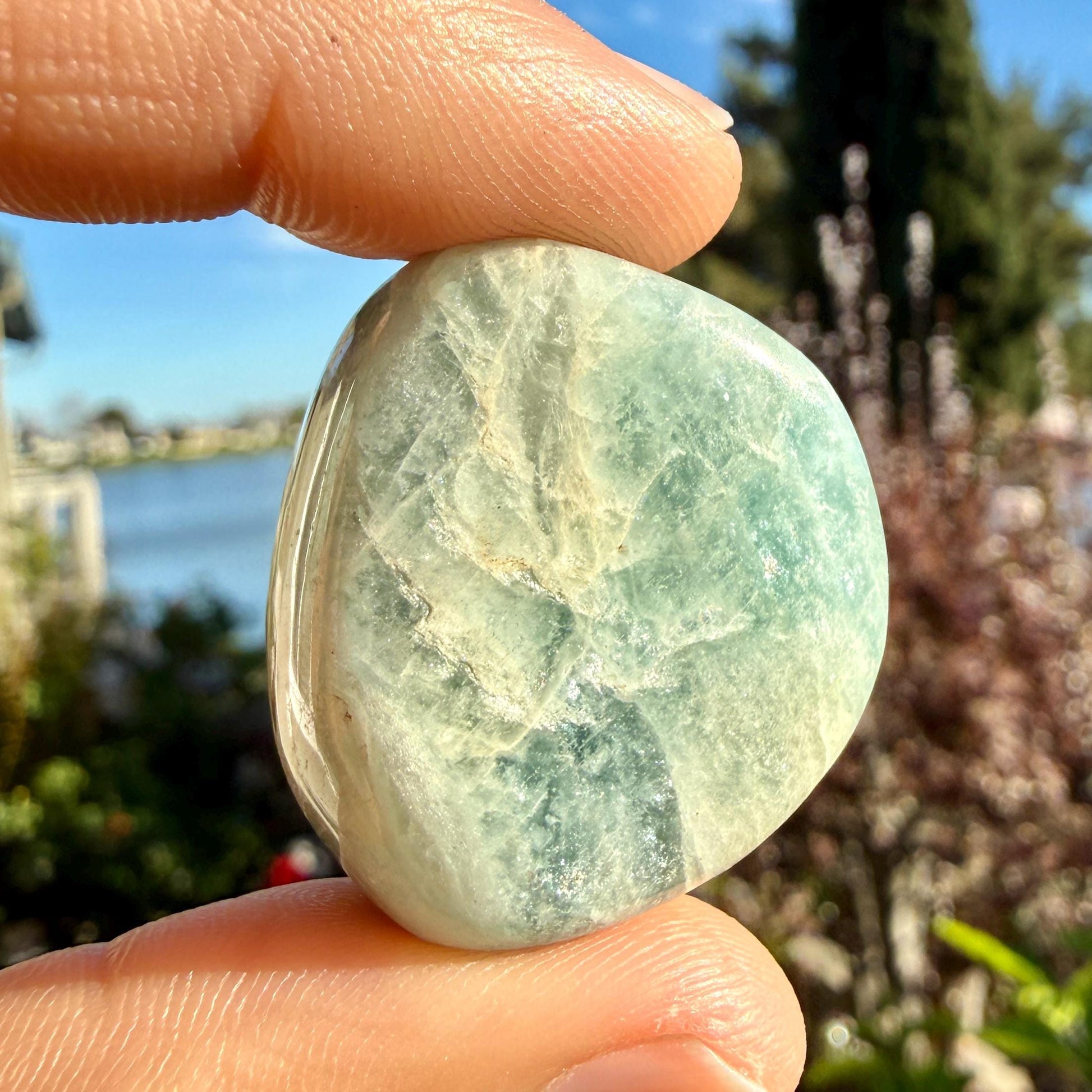 Aquamarine Tumbled Stone – Natural Crystal for Peace, Courage, Communication & Emotional Balance | March Birthstone
